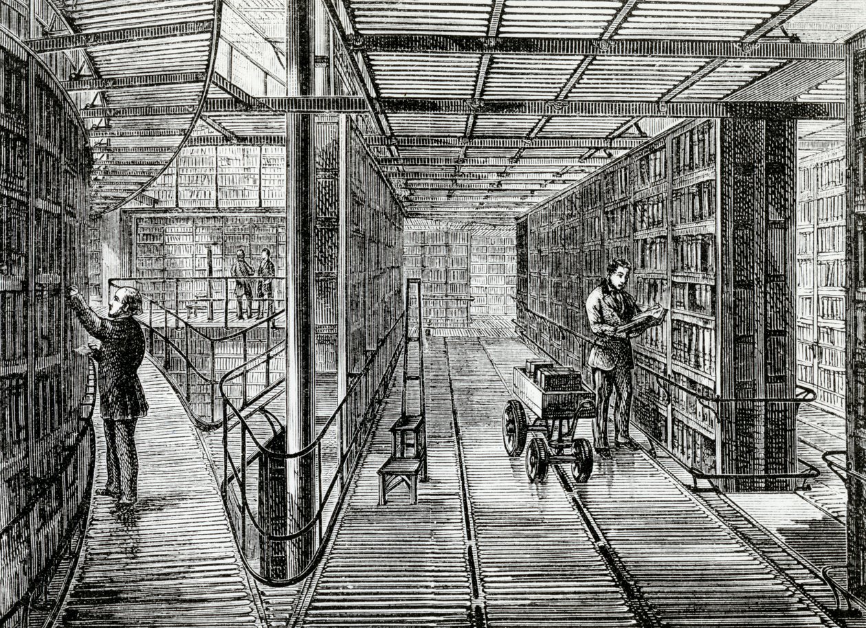 The Book-Cases at the British Museum by English School