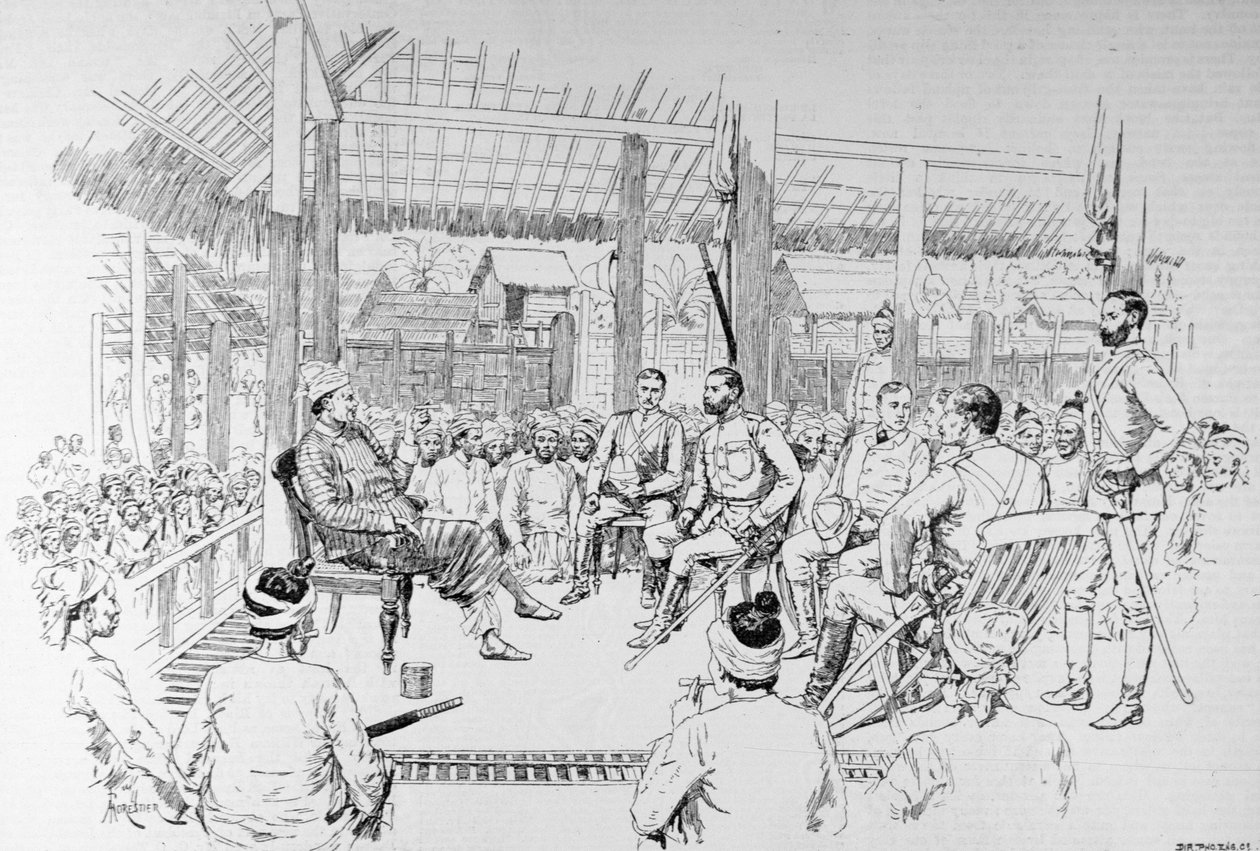 The Burmah Expedition: General Prendergast Calling on the Woon of Burmah, from 