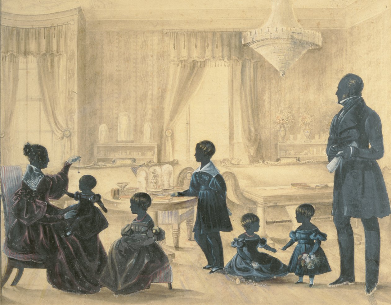 The Burrell Family in their house in Durham, c.1820 by English School