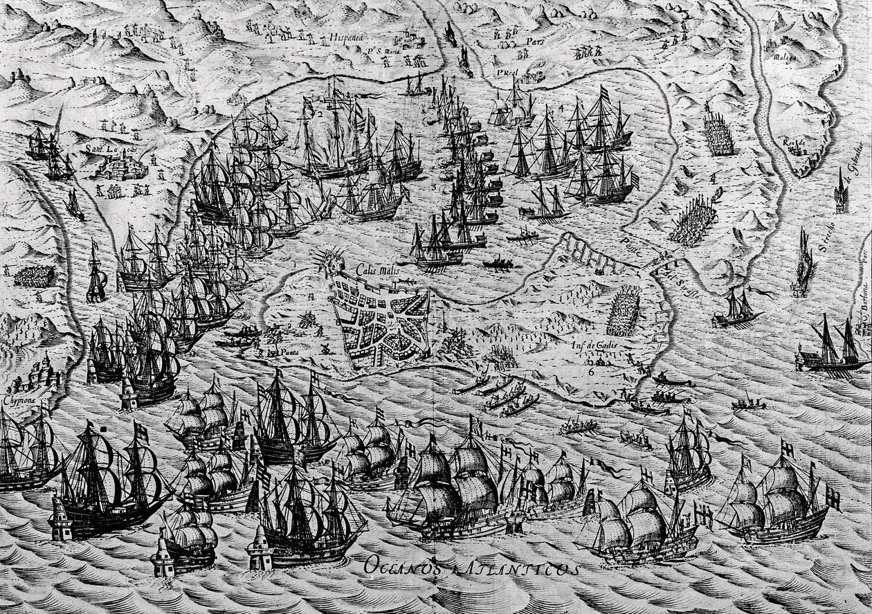 The Capture of Cadiz, 21 June 1596 by English School