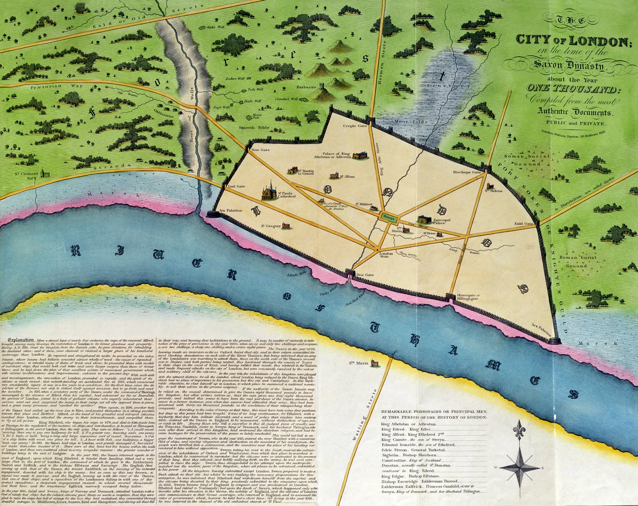 The City of London in the Time of the Saxon Dynasty, about the Year One Thousand, pub. by William Darton, London by English School