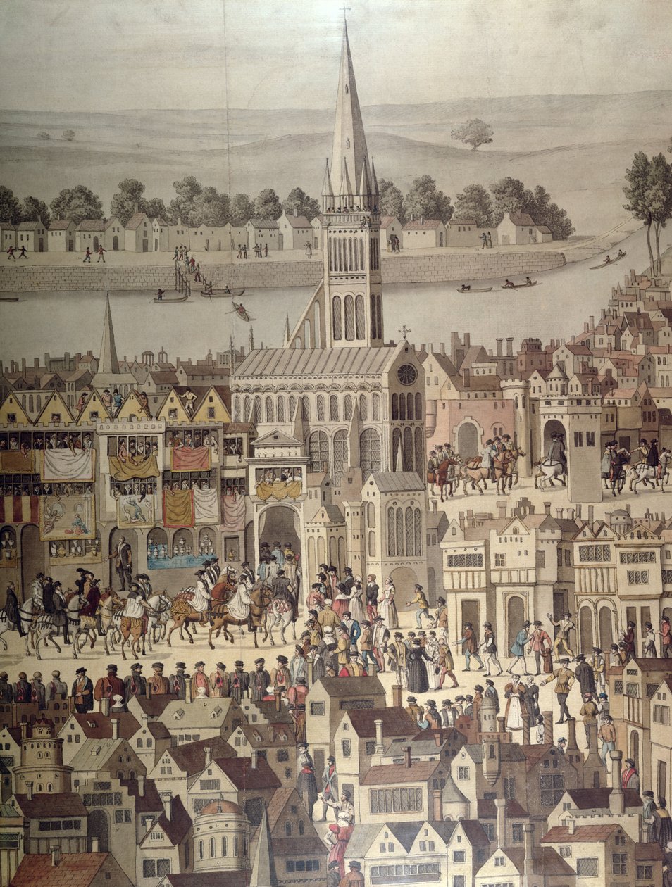 The Coronation Procession of King Edward VI in 1547 (detail) by English School