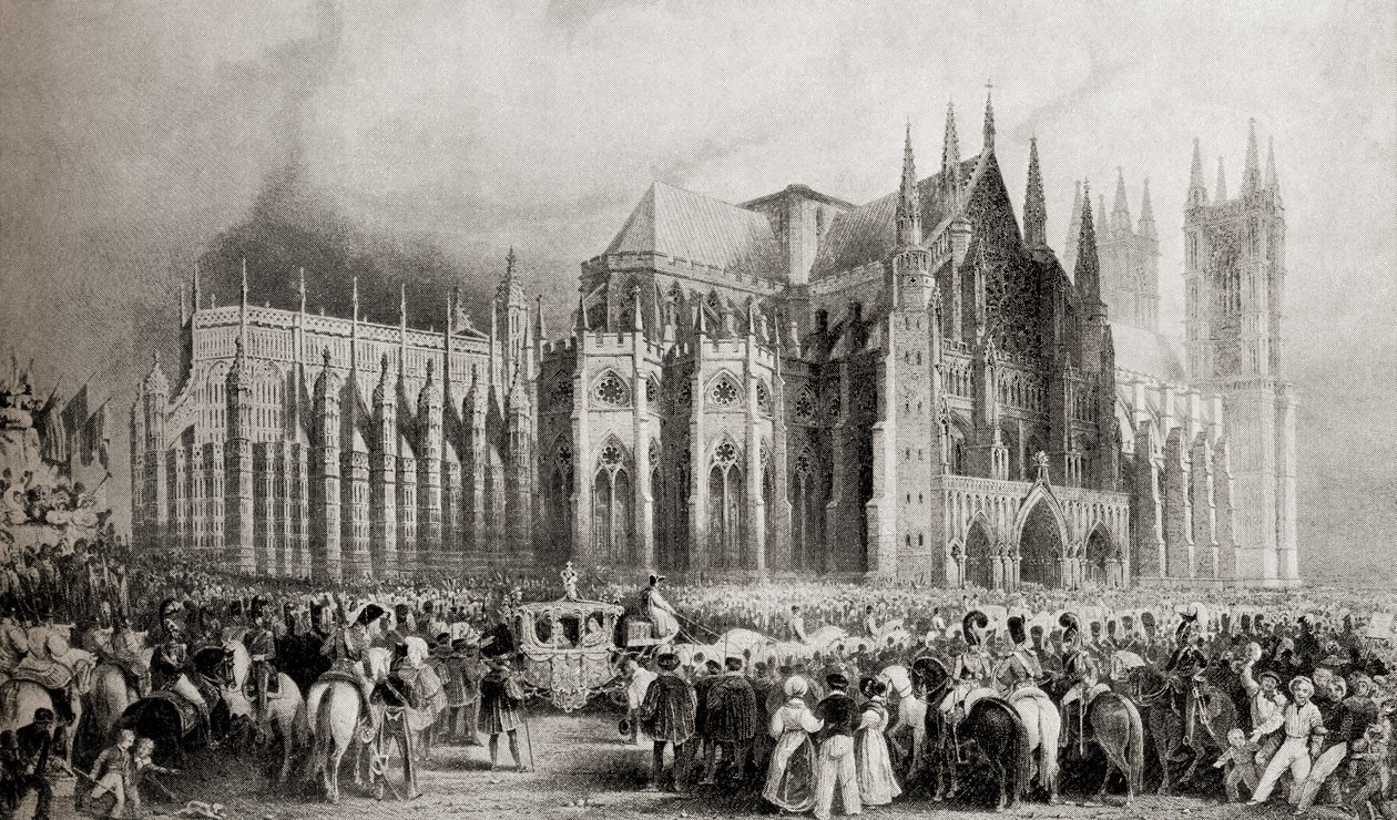 The Coronation procession of William IV and Queen Adelaide by English School