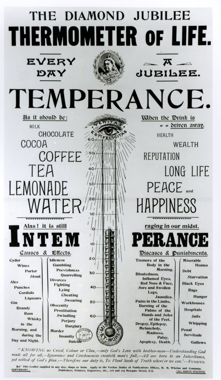 The Diamond Jubilee Thermometer of Life, printed by M. M. Whelan and Company by English School