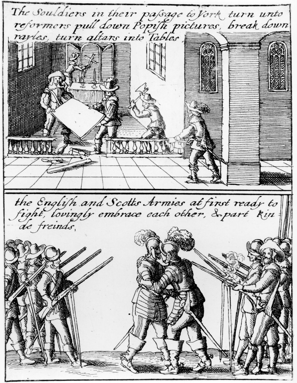 The English and Scots Armies Embrace and Part Friends
