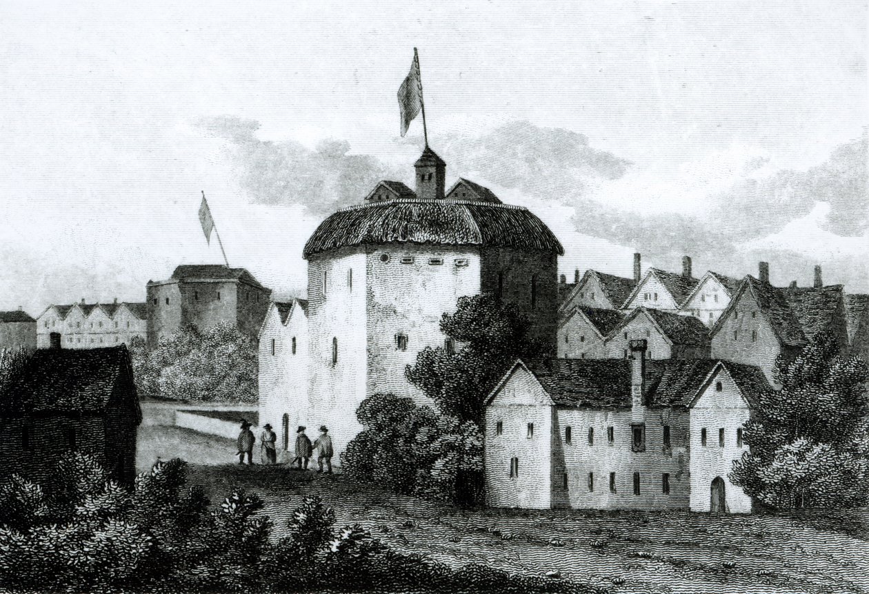 The Globe Theatre on the Bankside as it Appeared in the Reign of James I, 1672 by English School