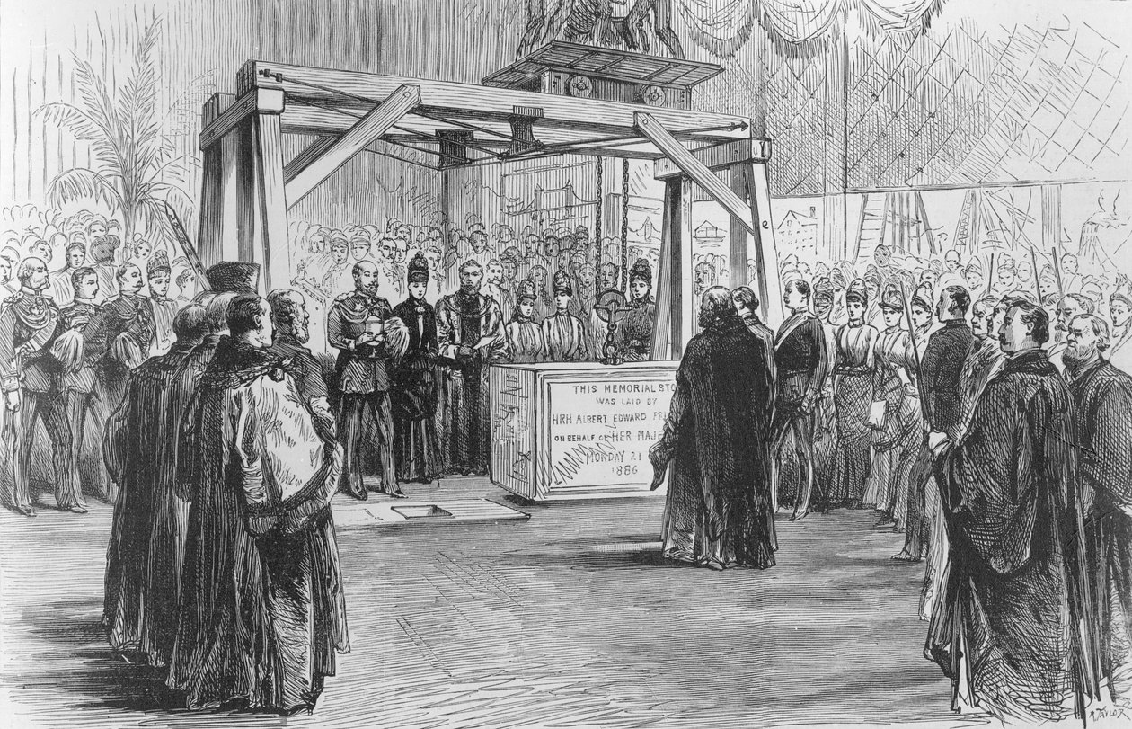 The Prince of Wales Laying the Foundation-Stone of Tower Bridge on Monday, 1886 by English School