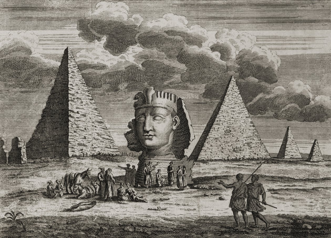 The Pyramids and Sphinx at Giza, Egypt, c.1725 by English School
