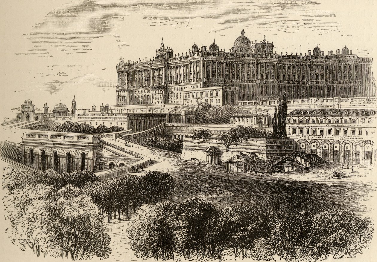 The Royal Palace, Madrid, illustration from 'Spanish Pictures' by the ...