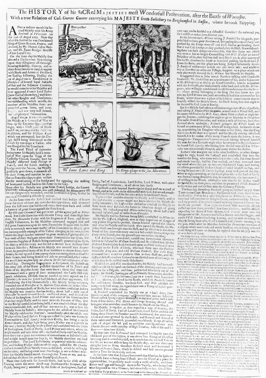 The History of the Battle of Worcester, Published 1660 by English School