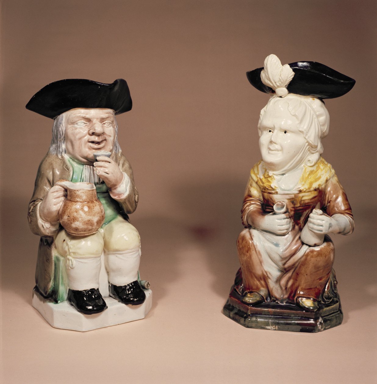 Toby jug and Martha Gunn jug by R.Wood, c.1770 by English School