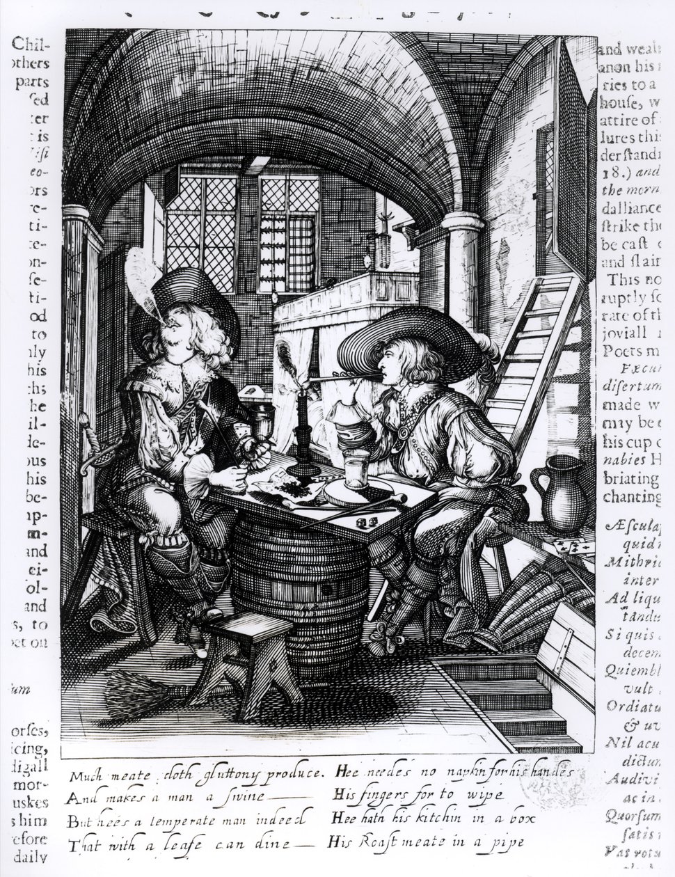 Two Young Noblemen Smoking by English School