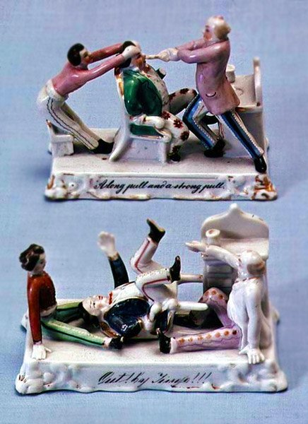 Two china fairings: A Long Pull and a Strong Pull, and Out! By Jingo!!!, c.1875-90 by English School