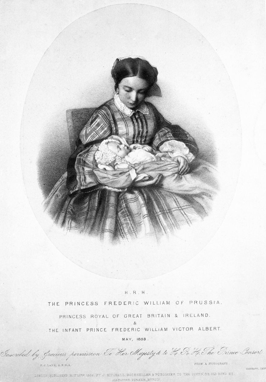Victoria, the Princess Royal (1840-1901) with Her Son, Prince Frederick William Victor Albert, May 1859, from a Photograph by English School