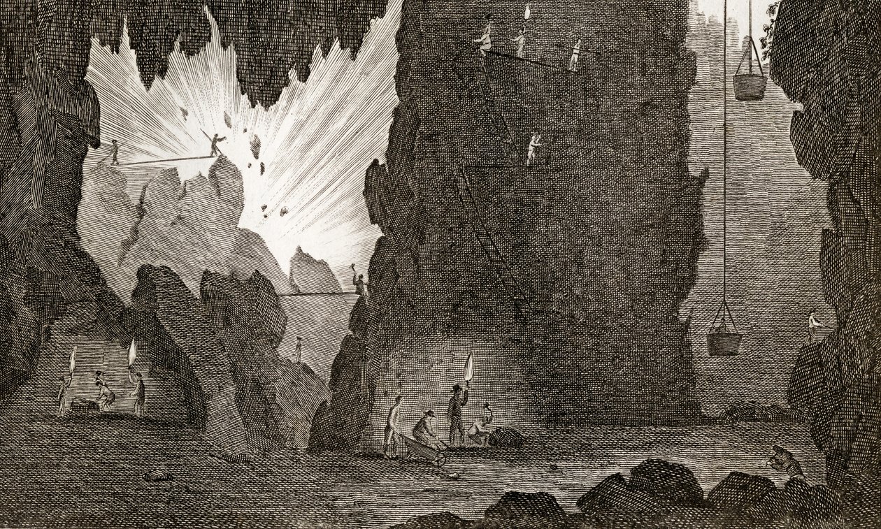 View of an Iron Mine by English School