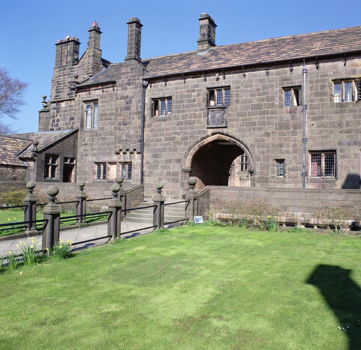 View of the Outer Courtyard, Completed by Thomas Hoghton in 1565 by English School