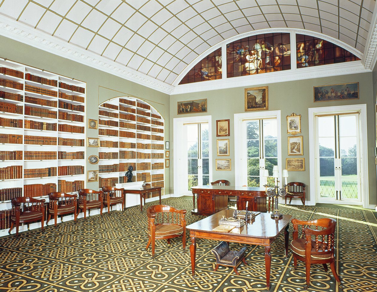 View of the library, 1793 by English School