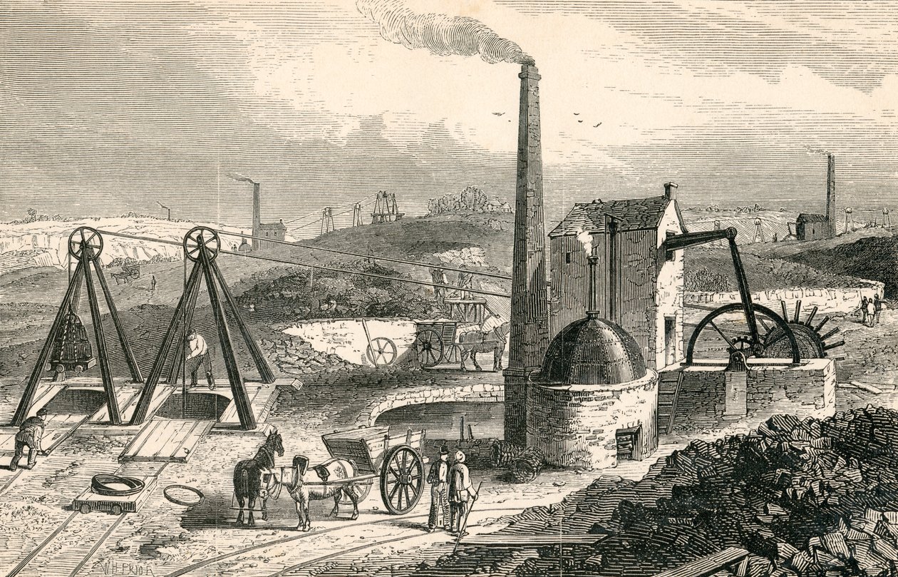 Whimsey or engine drawing coal in the Staffordshire Collieries, from 