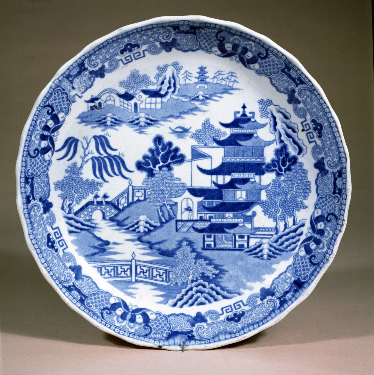 Worcestershire willow pattern plate, made by Grainger Lee and Company, c.1850 by English School