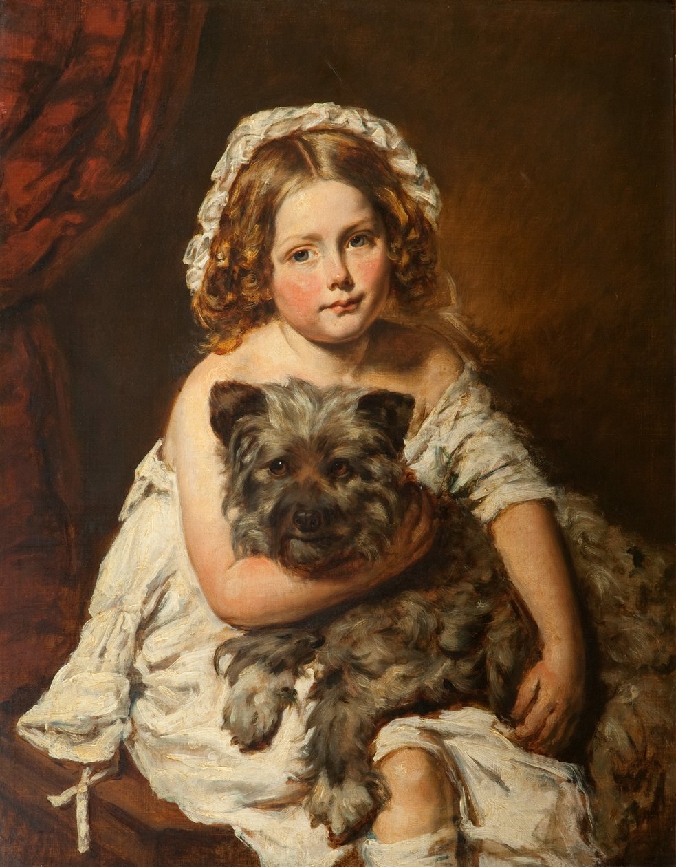 Young girl with her dog by English School