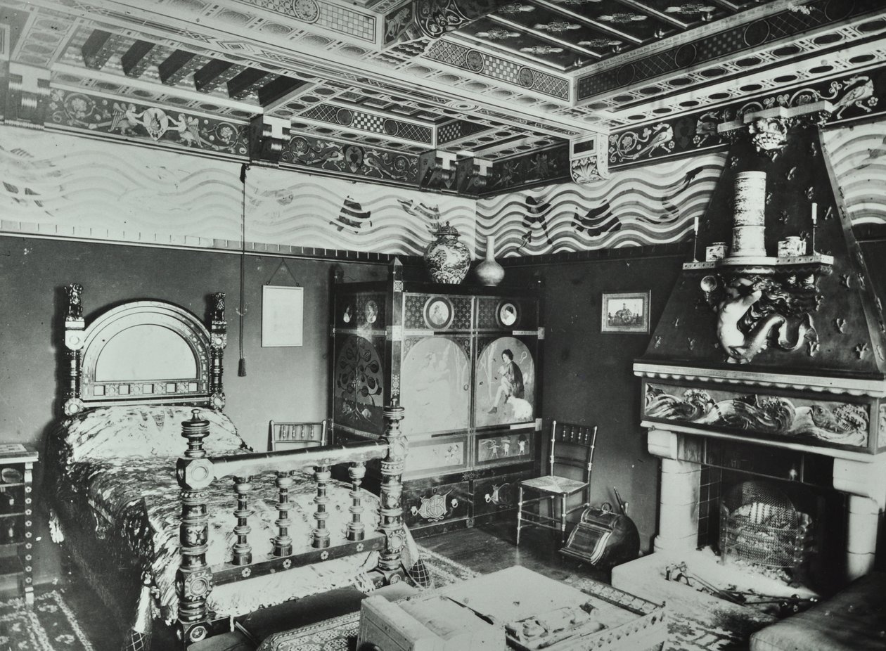 9 Melbury Road: bedroom, 1890 by English Photographer