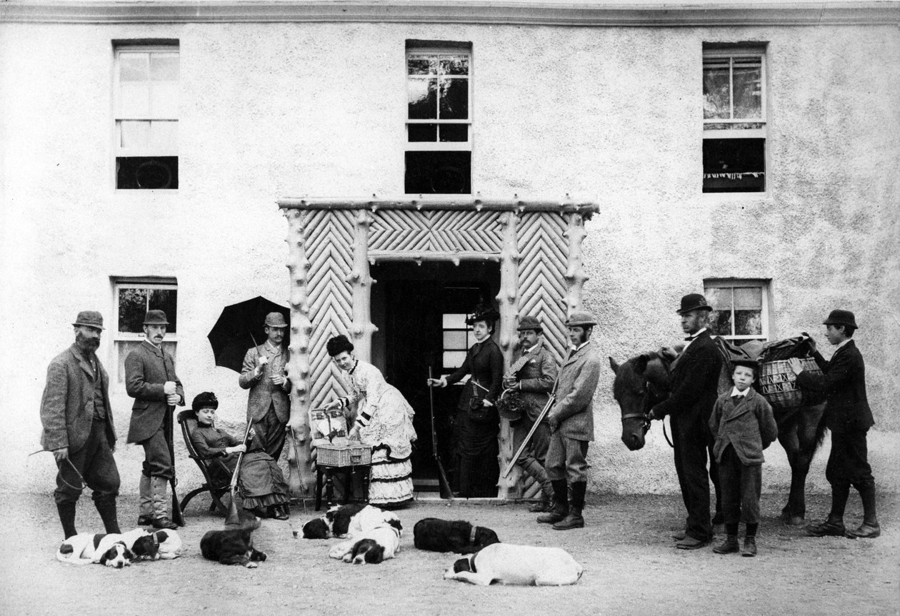 A Country House Shooting Party by English Photographer