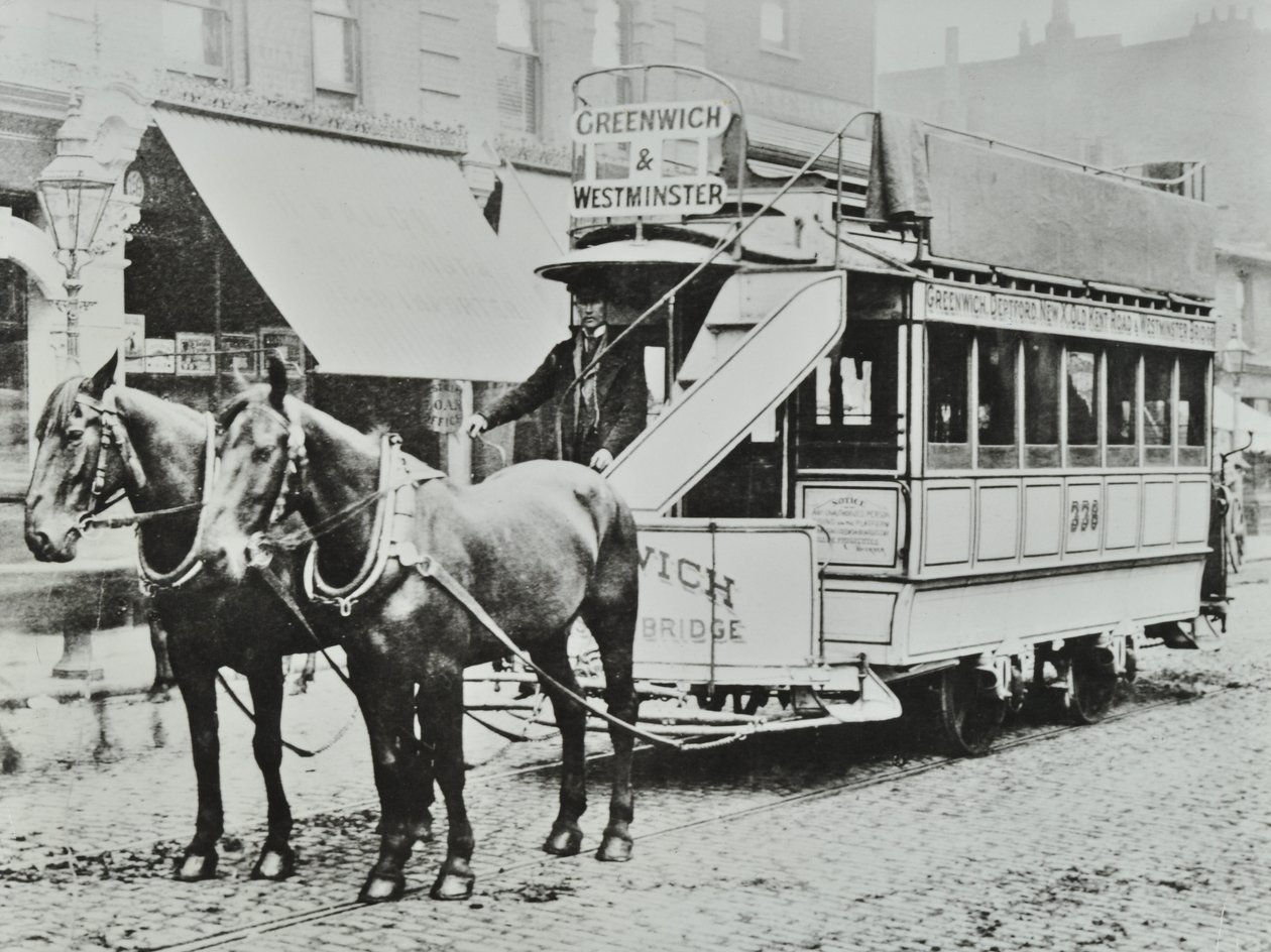 A Greenwich-Westminster horse-drawn tram by English Photographer