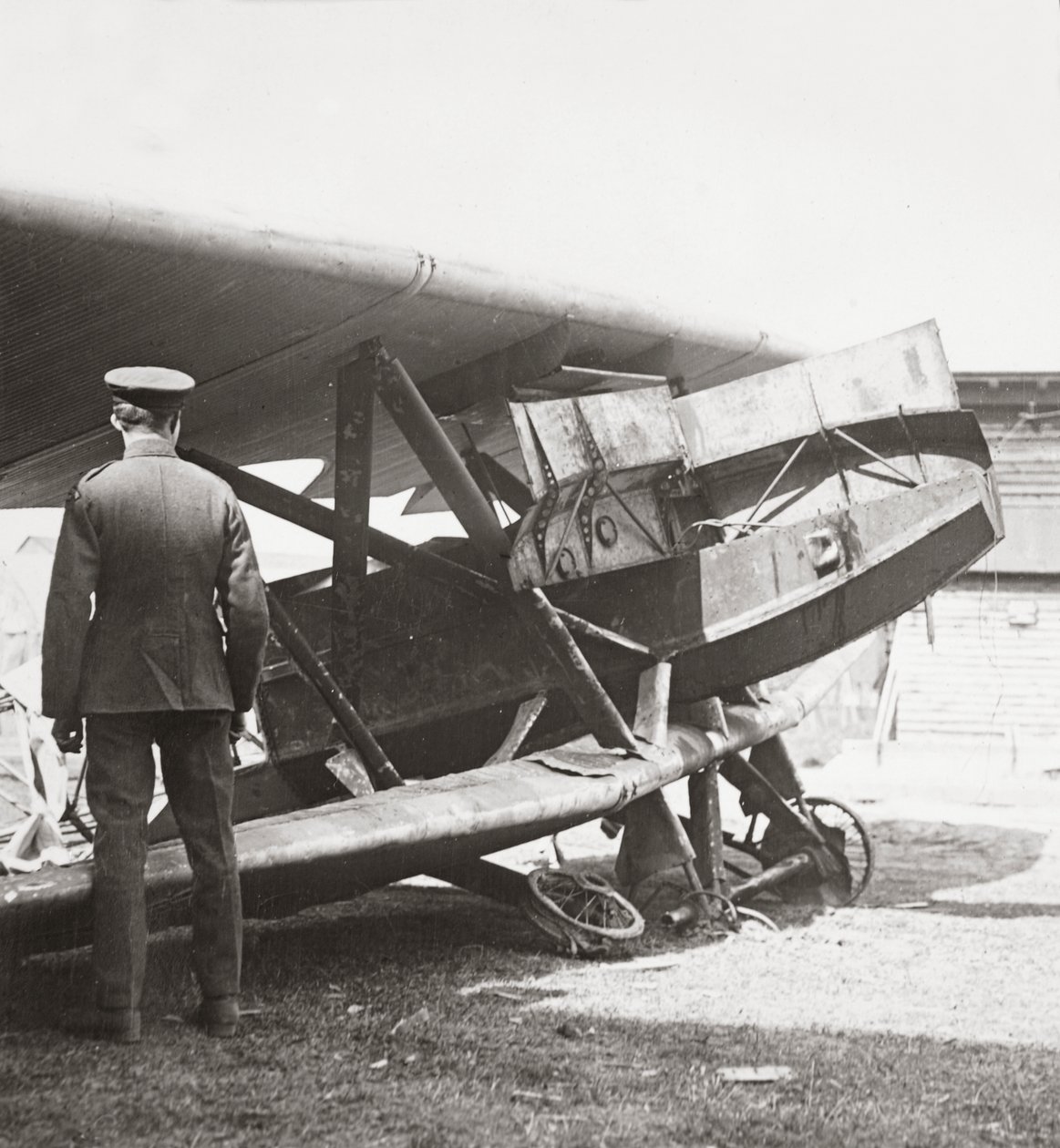 Armour-plated Hun plane mounting seven machine guns used to mow down our lads in the trenches by English Photographer