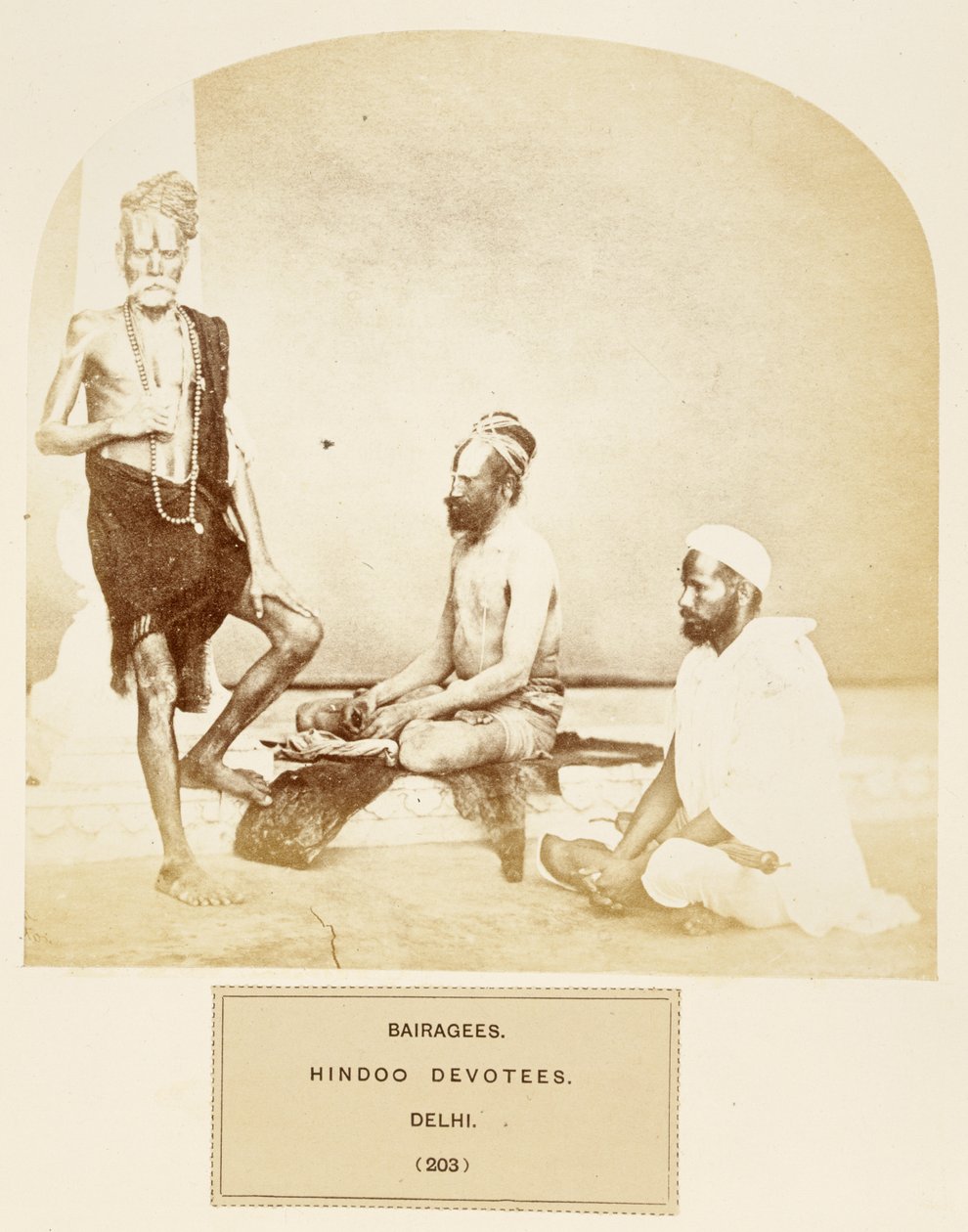 Bairagees, Hindoo devotees, Delhi, from The People of India, by J. Forbes Watson, published 1868 by English Photographer