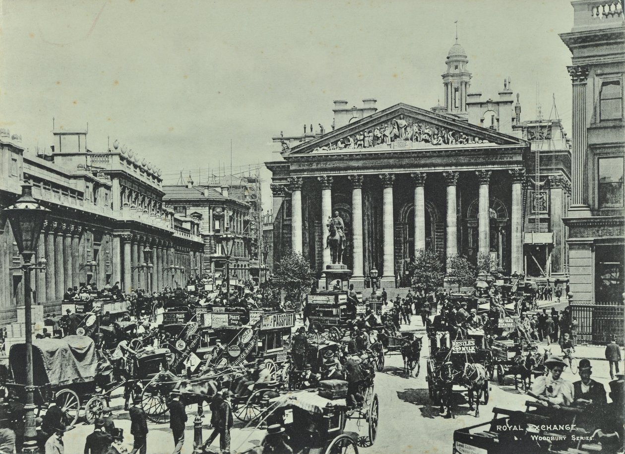 Bank of England, Threadneedle Street, City of London, 1890 by English Photographer