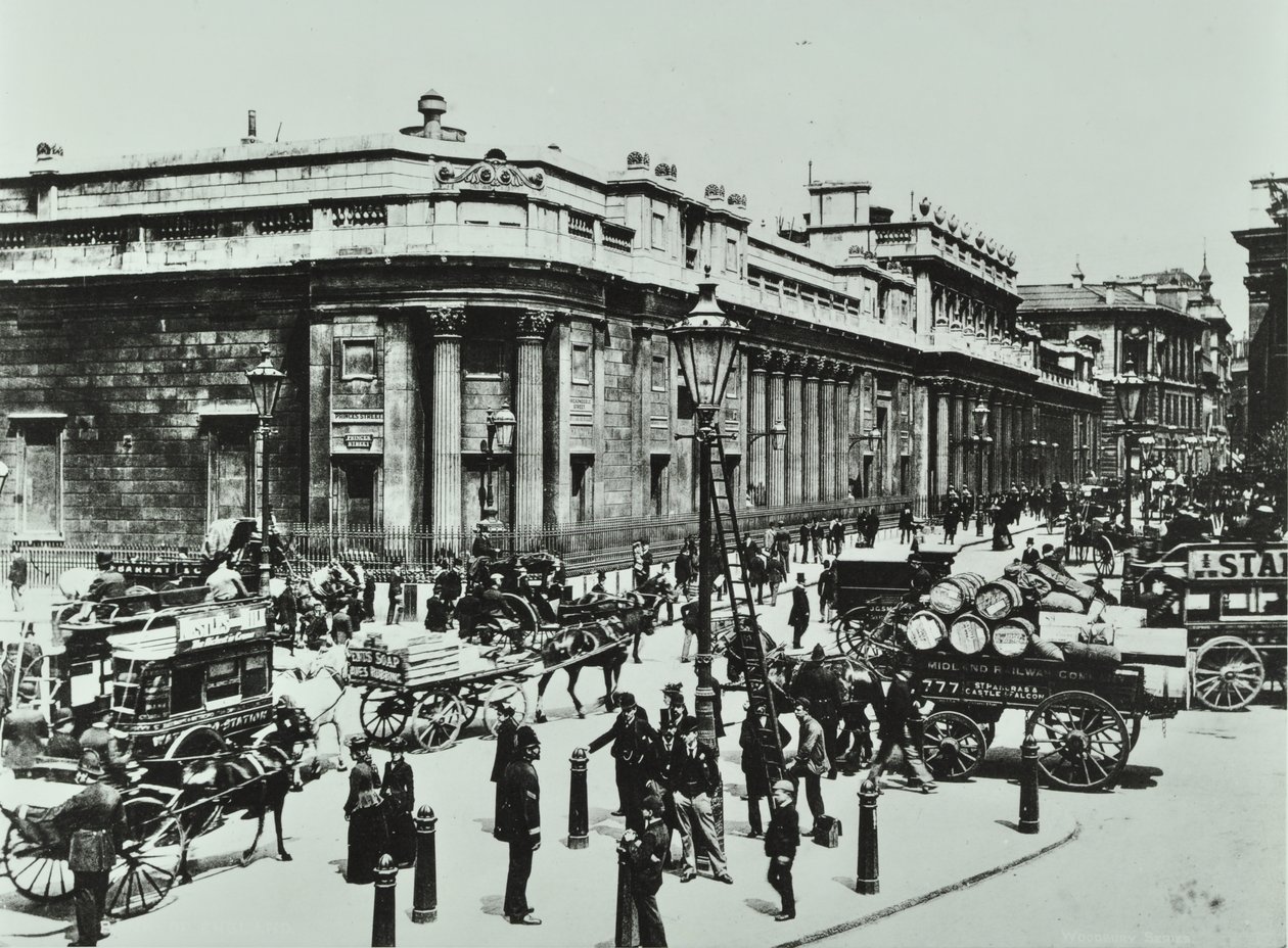 Bank of England, Threadneedle Street, City of London, 1890 by English Photographer