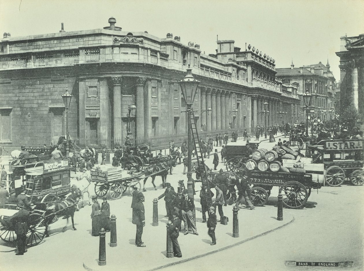 Bank of England, Threadneedle Street, City of London, 1895 by English Photographer