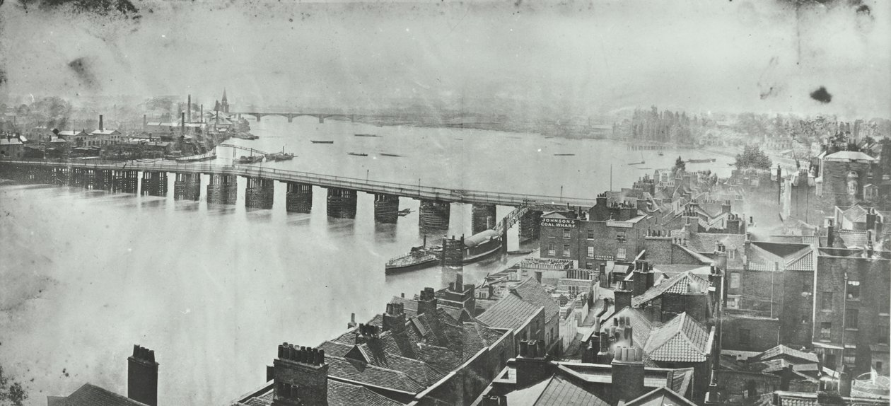 Battersea Bridge: View from Chelsea Church Tower, 1875 by English Photographer
