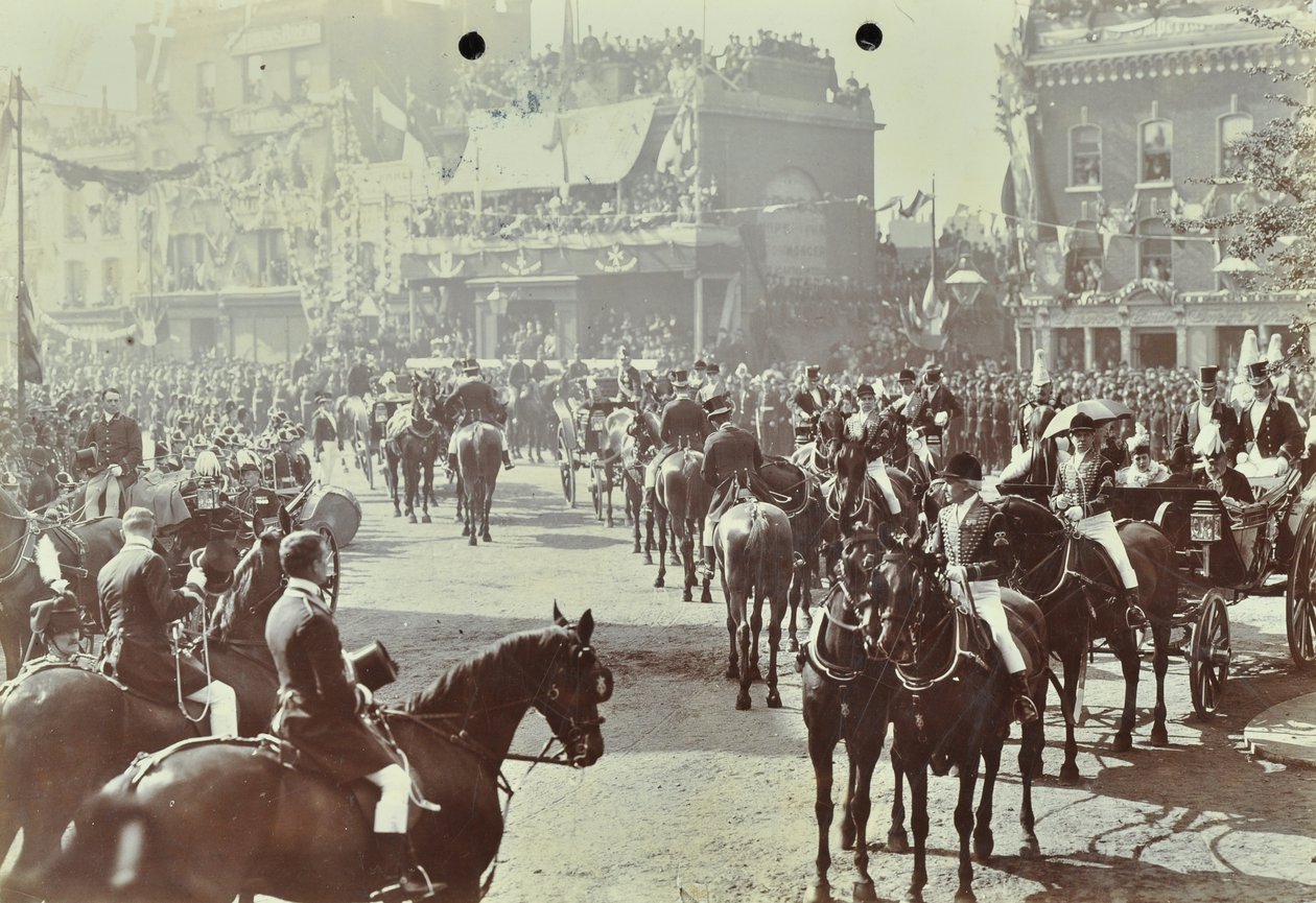 Blackwall Tunnel: Pageantry as the Prince of Wales, Later King Edward VII, and Princess Alexandra Attend the Ceremonial Opening of the Tunnel, 1897 by English Photographer