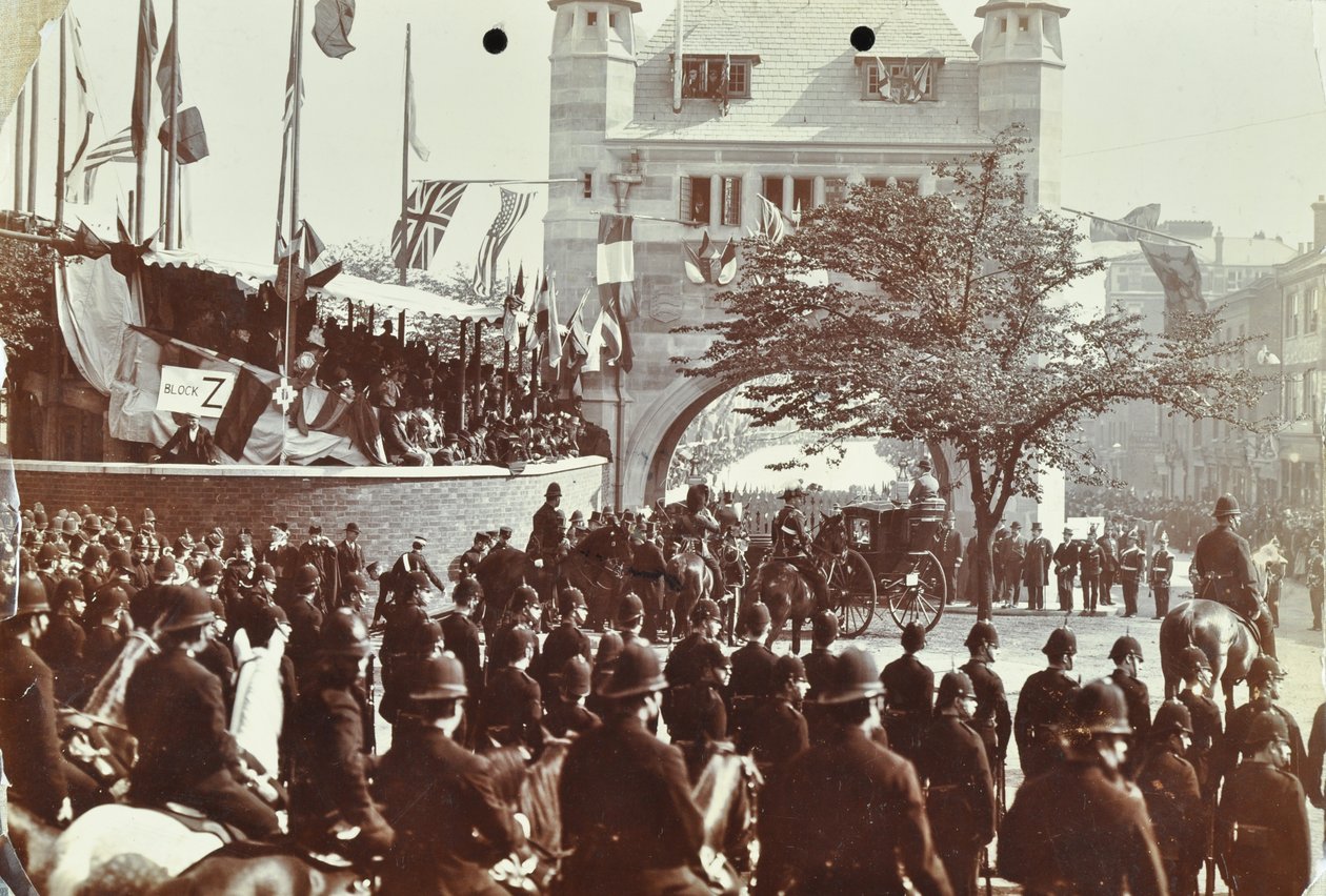 Blackwall Tunnel: Pageantry as the Prince of Wales, Later King Edward VII, and Princess Alexandra Attend the Ceremonial Opening of the Tunnel, 1897 by English Photographer