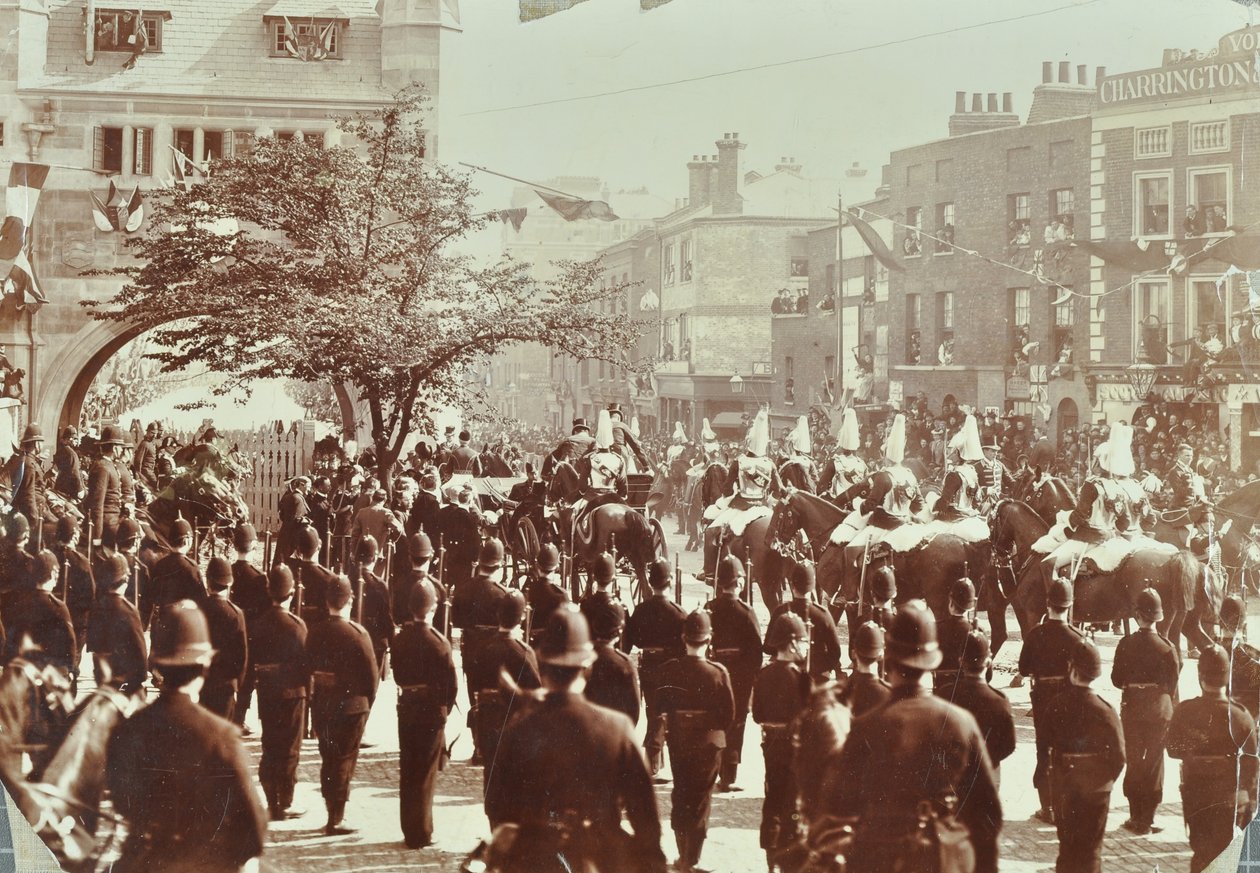 Blackwall Tunnel: Pageantry as the Prince of Wales, Later King Edward VII, and Princess Alexandra Attend the Ceremonial Opening of the Tunnel, 1897 by English Photographer