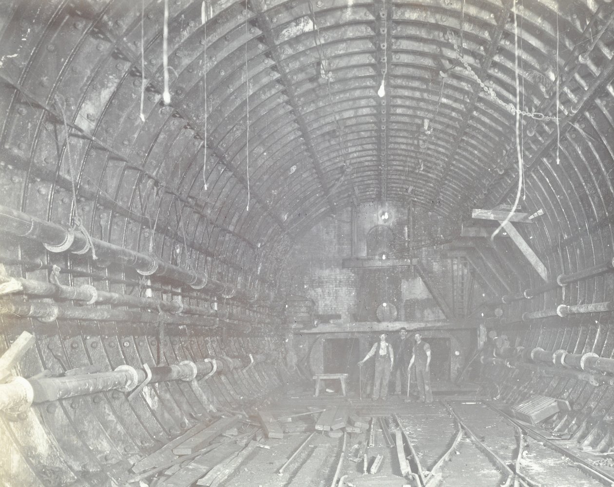 Blackwall Tunnel: Two Men Stand in the Air Lock, 1894 by English Photographer