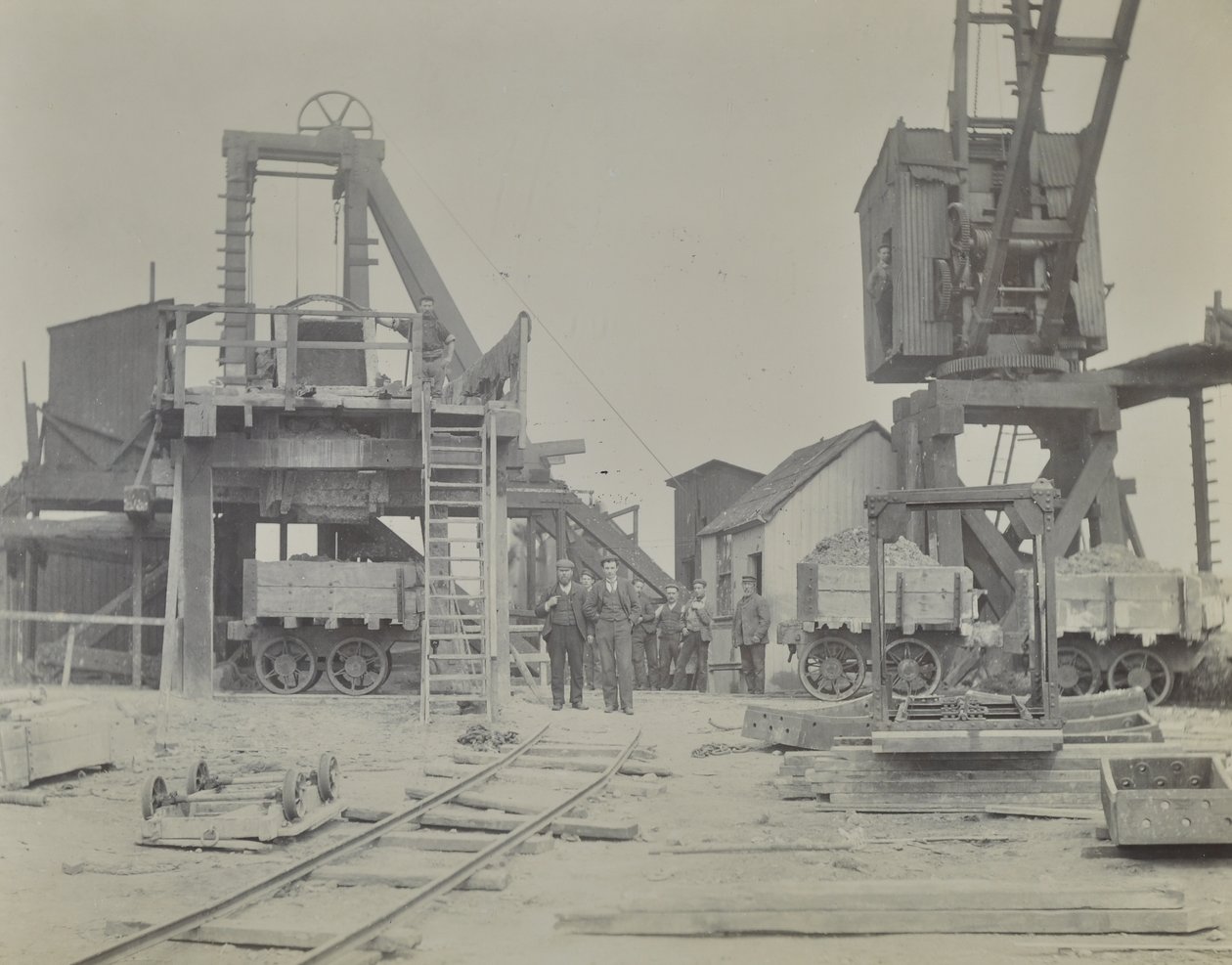 Blackwall Tunnel: Shaft and Workmen During the Construction of the Tunnel, 1893 by English Photographer