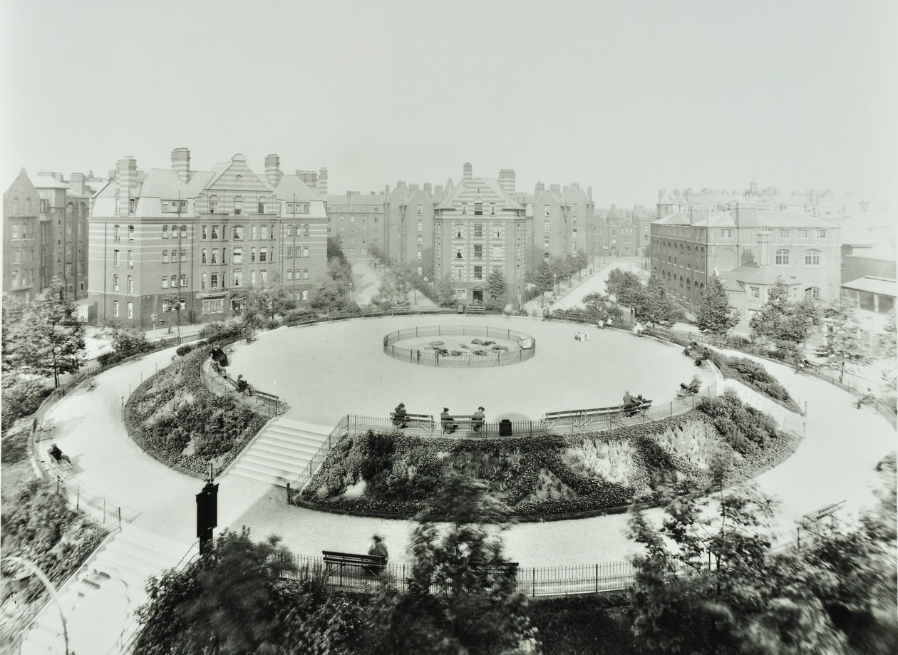 Boundary Estate: Arnold Circus, View of Public Gardens and Flats, London by English Photographer