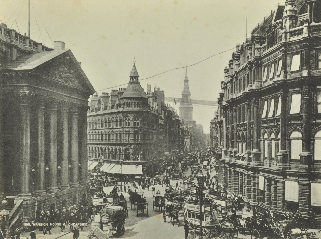 Cheapside, from Mansion House, City of London, 1885 by English Photographer