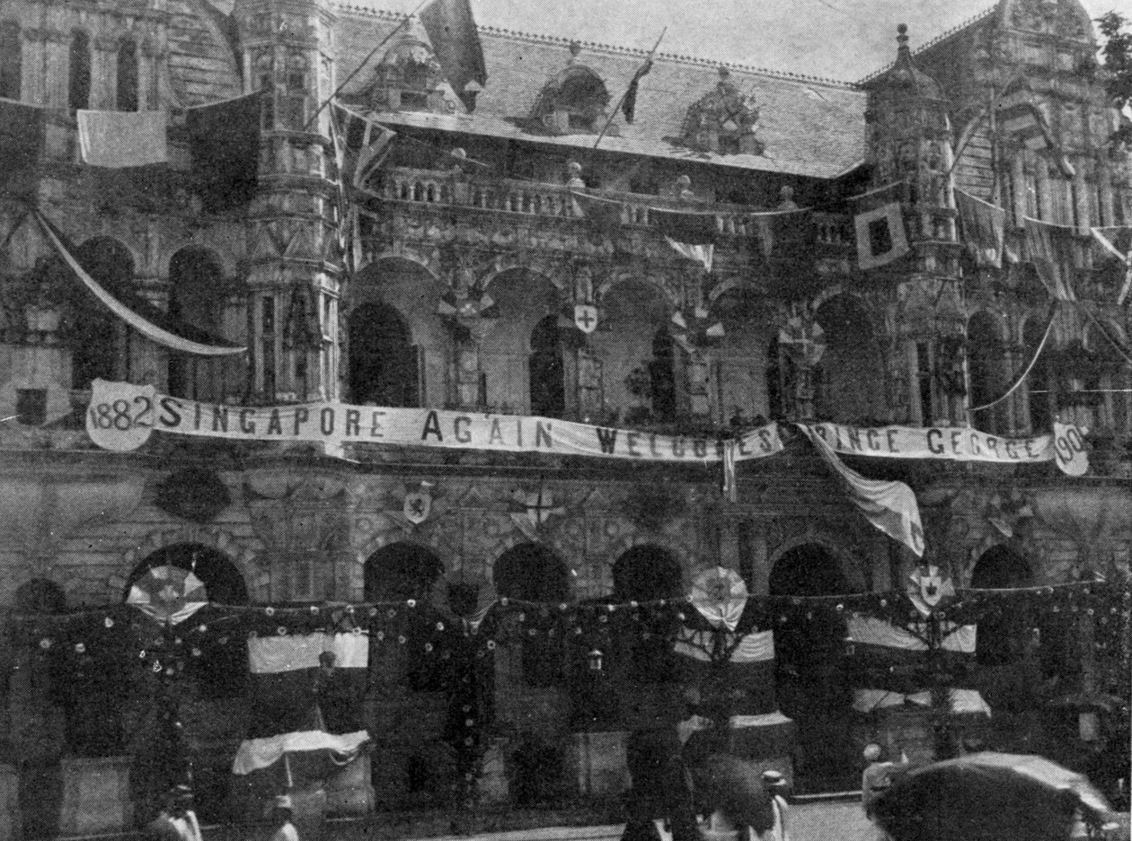 Decorations on the Town Hall, Singapore by English Photographer
