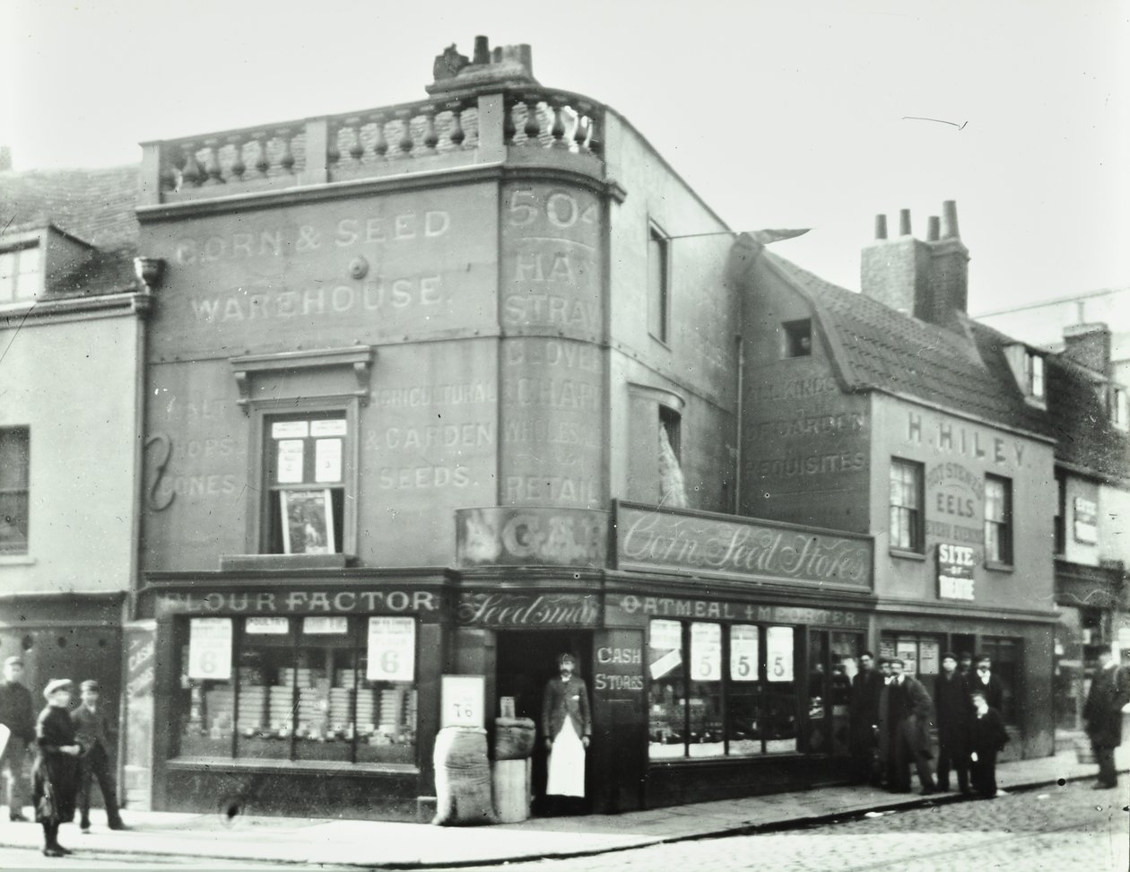 Deptford Broadway: street scene with shop fronts, London, 1897 by English Photographer