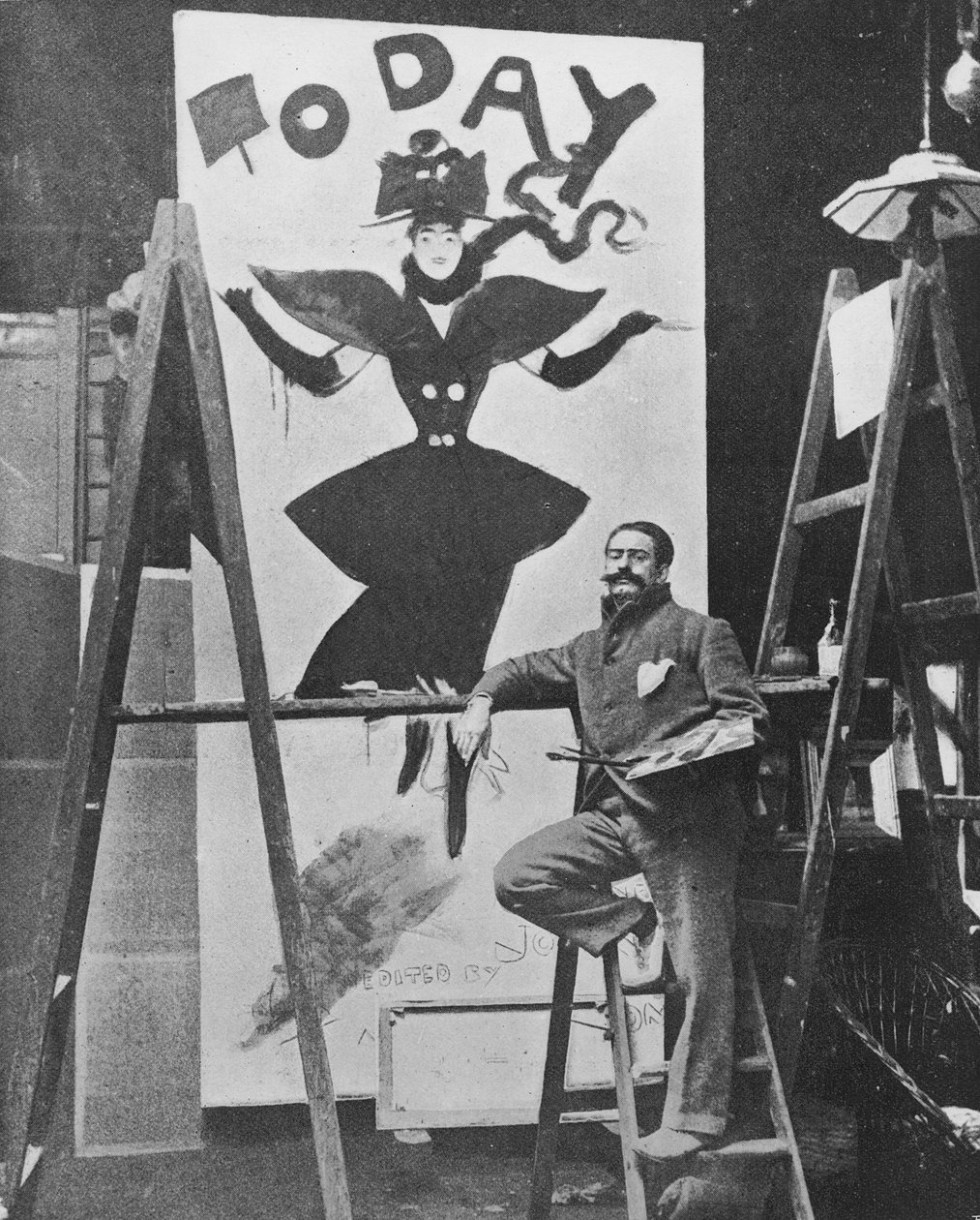 Dudley Hardy Painting a Poster for the Magazine Journal 