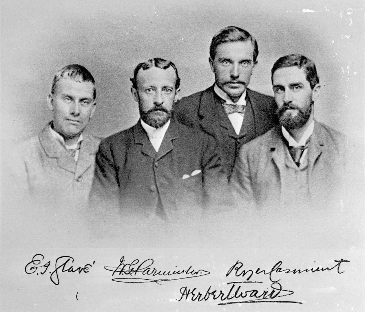 E.J. Glave, W.G. Parminter, Herbert Ward and Roger Casement by English Photographer