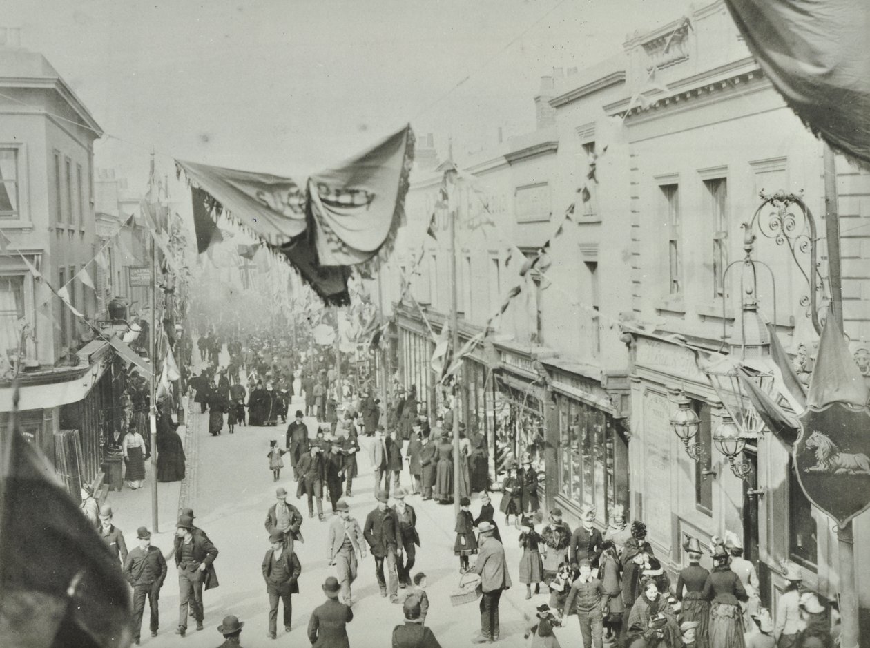 Hare Street: opening of Woolwich ferry, 1889 by English Photographer