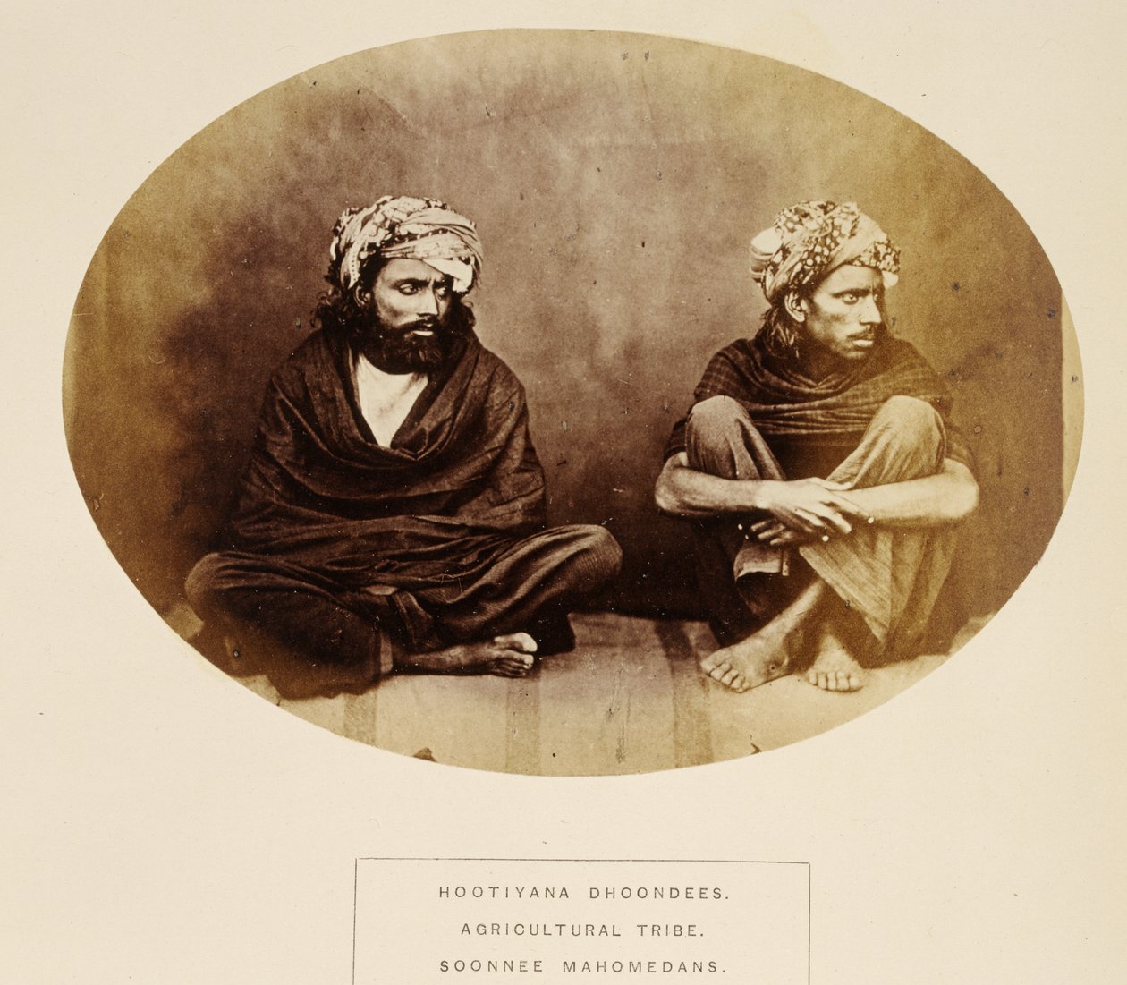 Hootiyana Dhoondees, Agricultural Tribe, Soonnee Mahomedans, Mooltan, from The People of India, by J. Forbes Watson, published 1868 by English Photographer