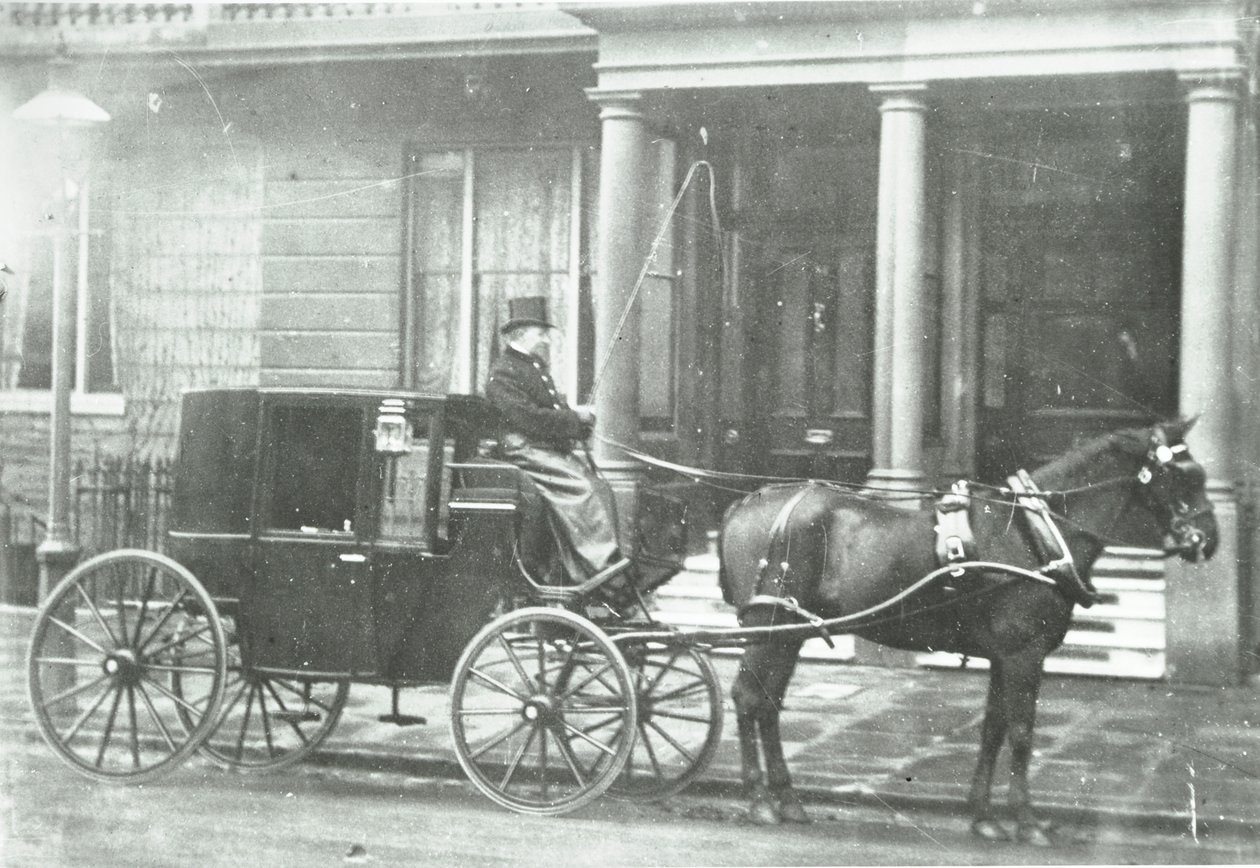 Horse-drawn cab by English Photographer
