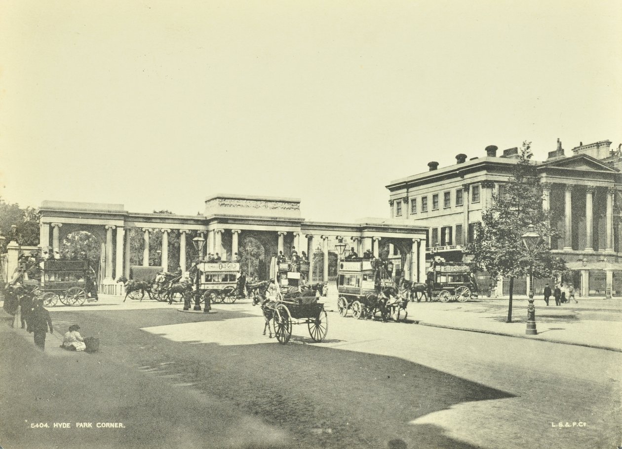 Hyde Park Corner, Westminster: looking north, 1896 by English Photographer
