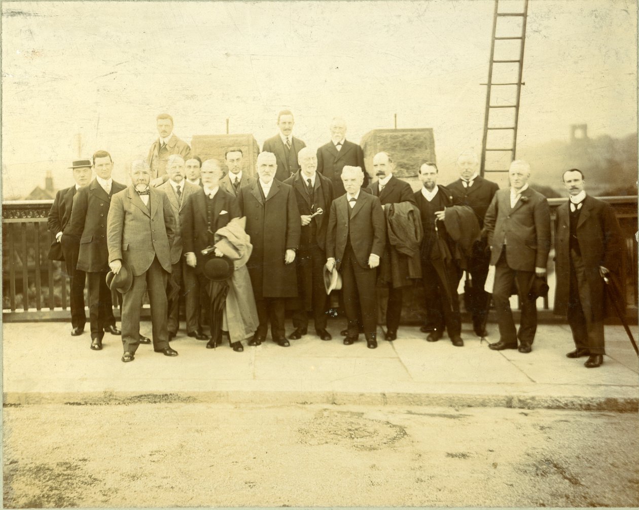 Kirkstall Bridge Reconstruction, opened by Alderman F. M. Lupton, J.P., June 28th 1912 (b/w photo) by English Photographer