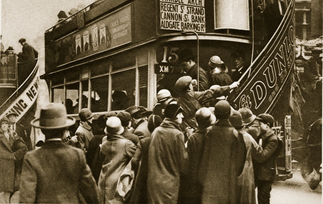 Londoners rushing for a bus on Ludgate Hill by English Photographer